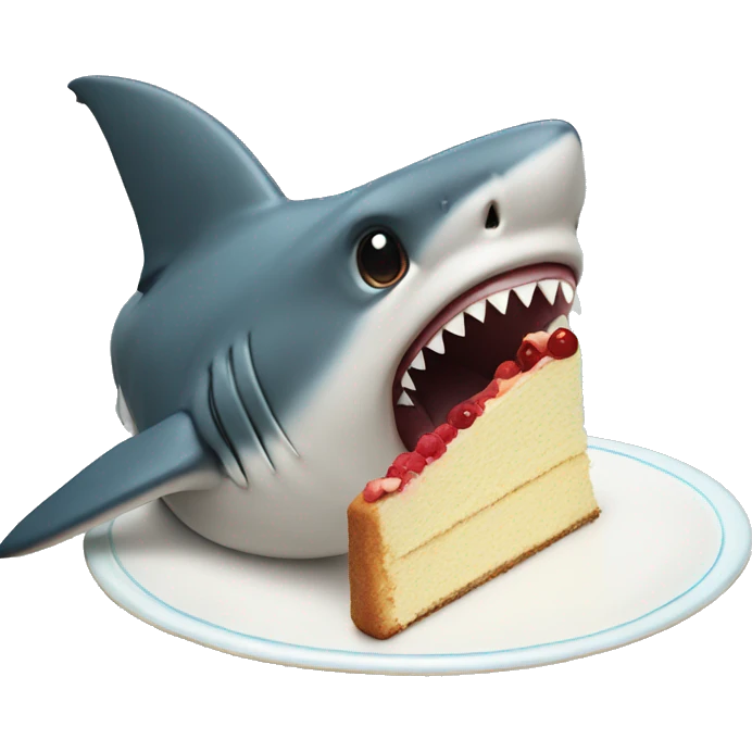 Shark eating cake emoji