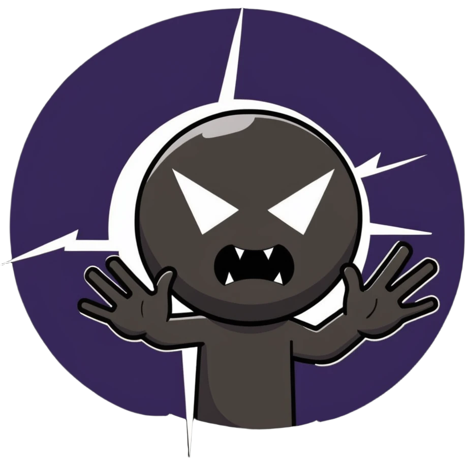 person with open palm hand at viewer, wrathful expression, lightning background emoji