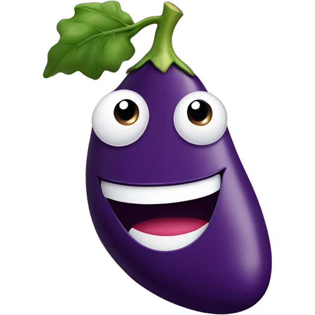 Eggplant happy emoji