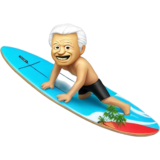 Boris Yeltsin on a surf board emoji