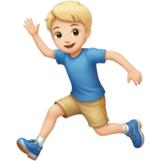 child skipping joyfully, cheerful and energetic emoji