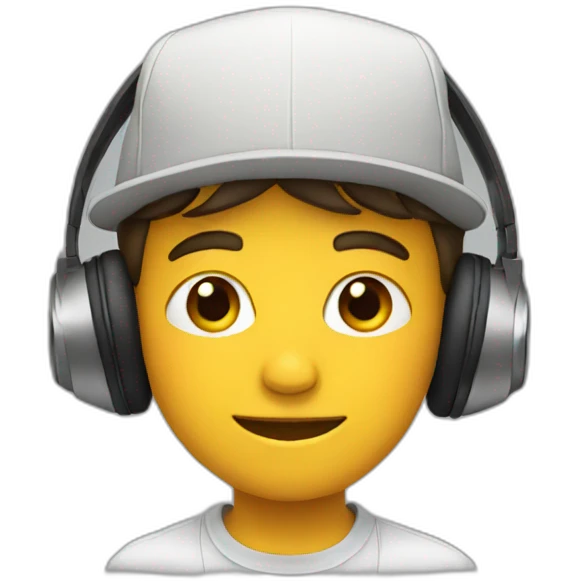 Boy with hat and headphones emoji