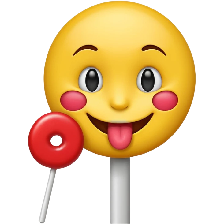 Smirking emoji licking a lolipop emoji