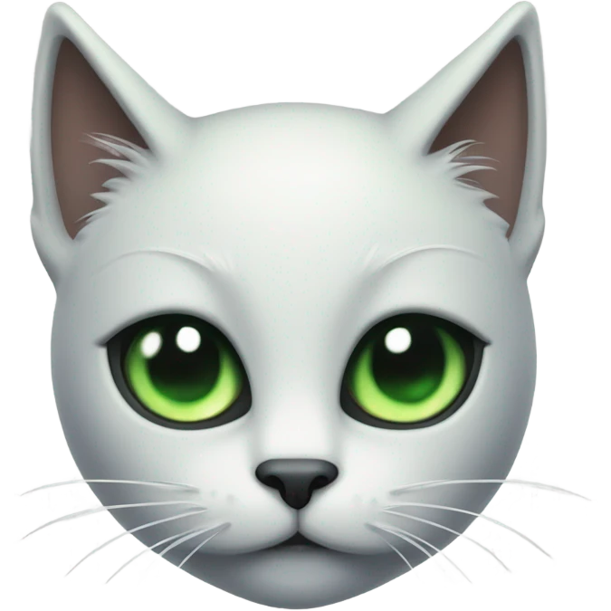 Black cat with green eyes with a halo emoji