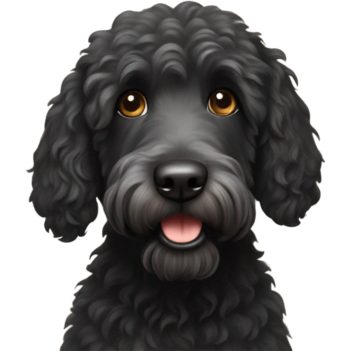 Old black labradoodle  emoji