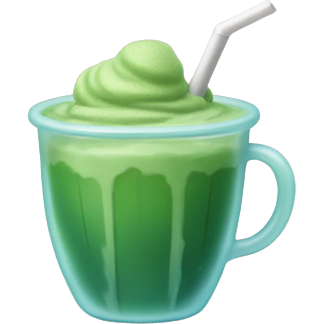 cup of ice matcha with straw emoji