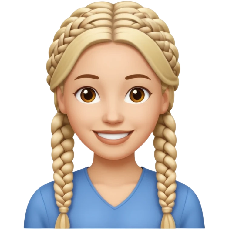 white woman with individual braids emoji