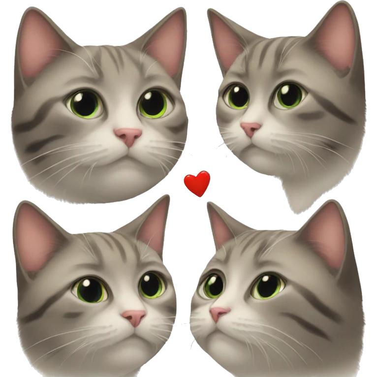 Cat with girl kiss at nose emoji
