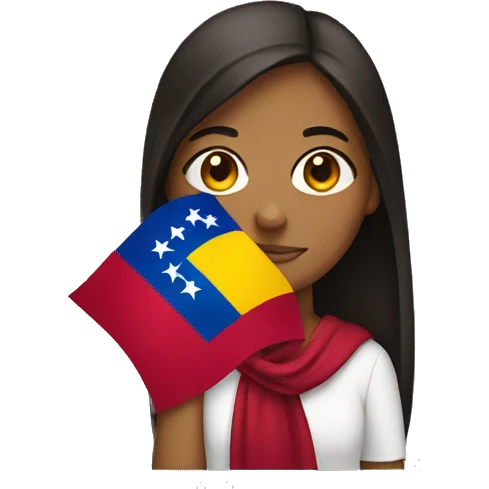 girl holding a venezuela flag  emoji