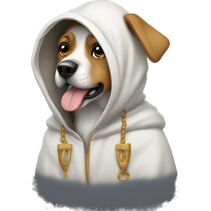 Dog wering a hoodi  emoji