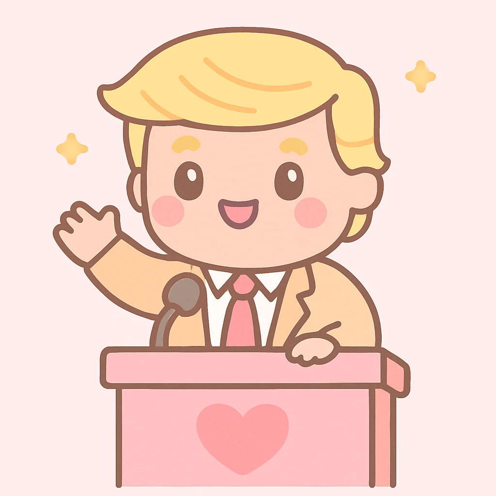 Donald Trump speaking at a rally emoji