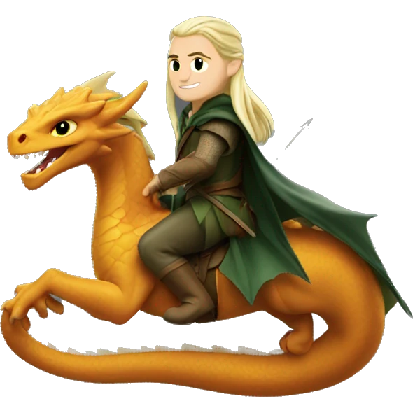 Legolas riding a dragon  emoji