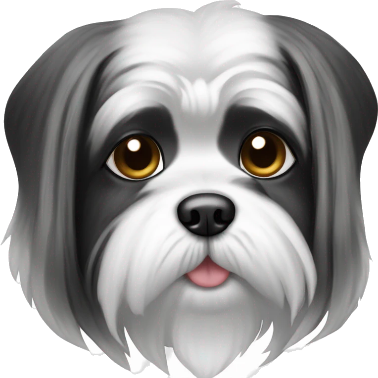 Shu-tzu dog black and white emoji