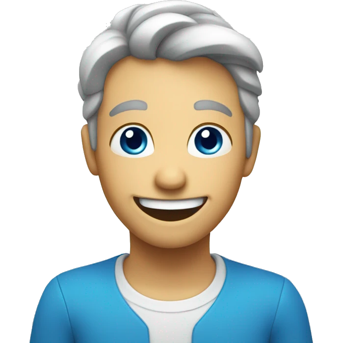 original smile emoji in blue color emoji