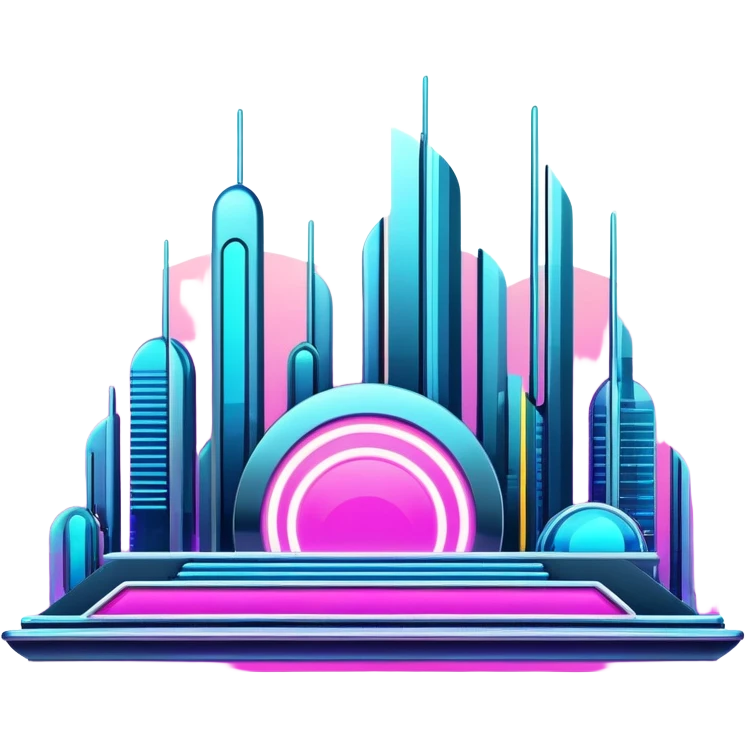 Utopian Futuristic Modern Aesthetic Scenery Deco emoji