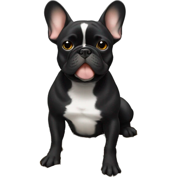 Black-and-tan French bulldog laying on big pile of gold coins emoji