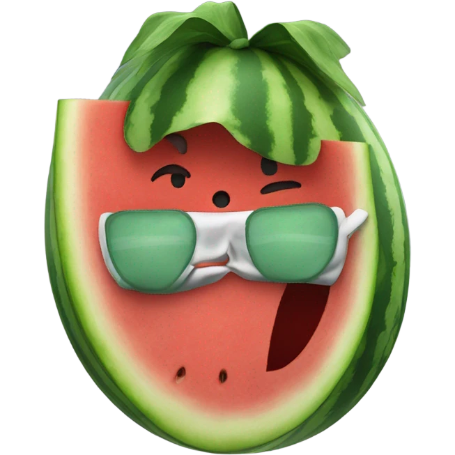 watermelon character on American visa emoji