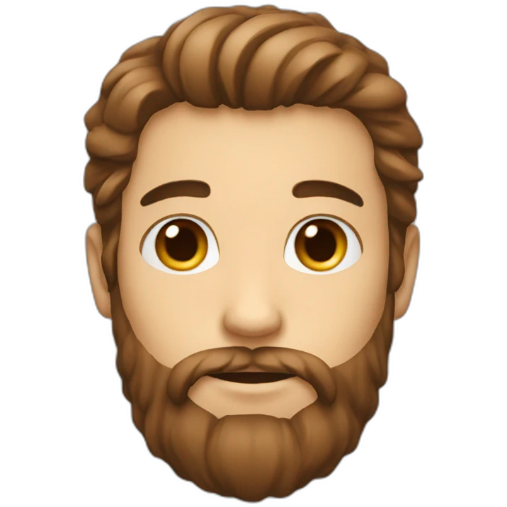 a boy with long beard, the beard are little brown color and hair also emoji