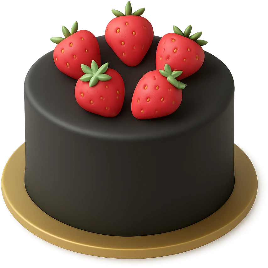 white cake with strawberries on top emoji