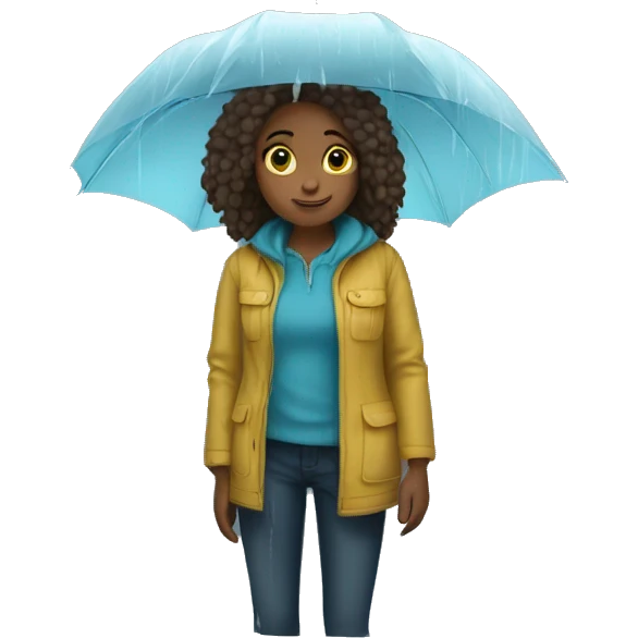 Rainy day and girl emoji