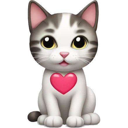 Kitty cat with love heart eyes emoji