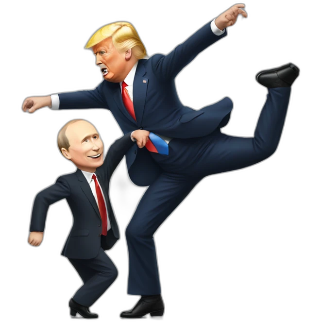 Putin dancing with Trump emoji