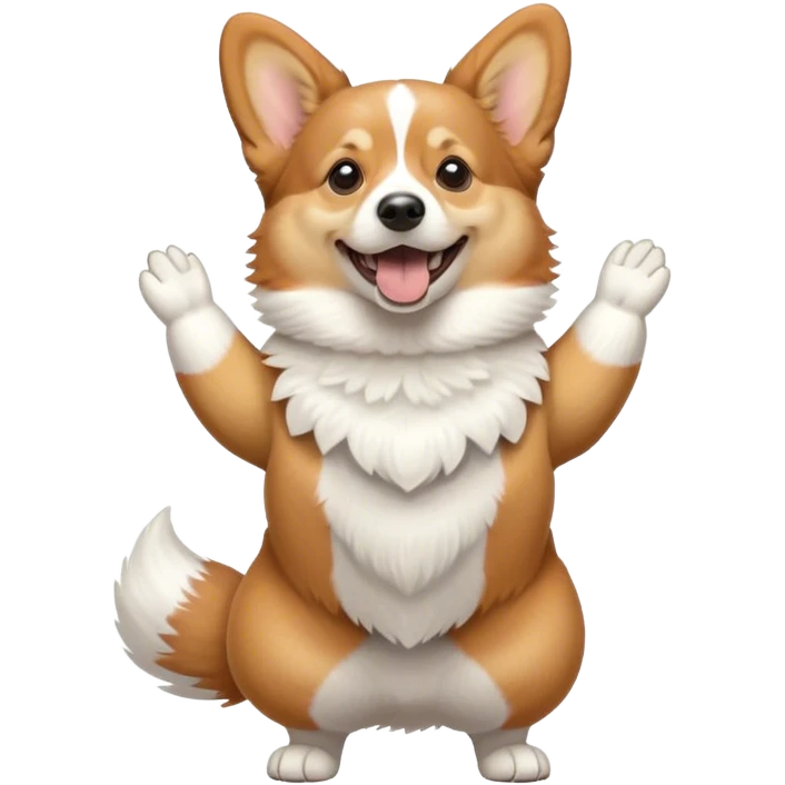 Corgi stands on its hind legs emoji