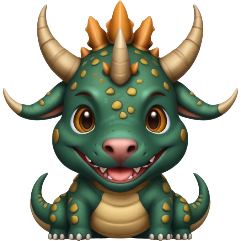 Black pibull dressed as a triceratops  emoji