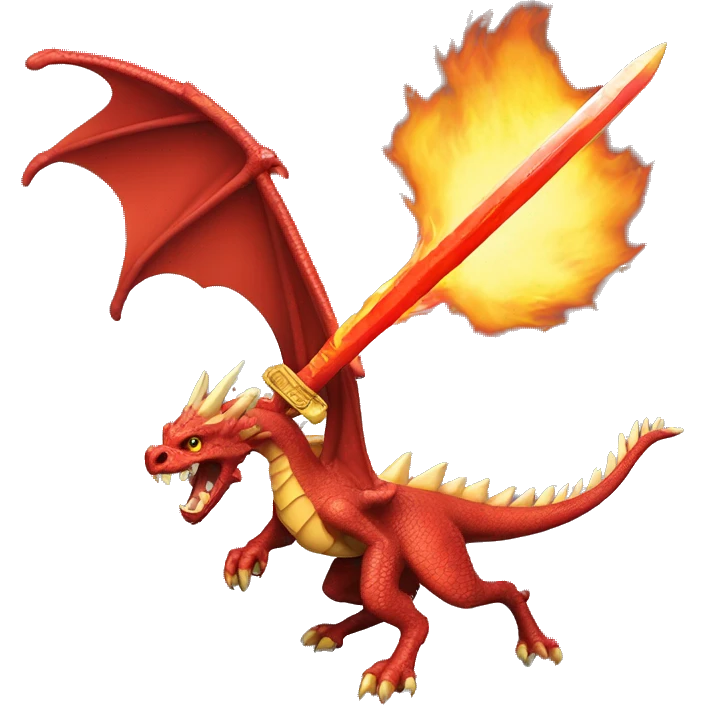 Imperia Roman fire dragon with a flaming sword emoji