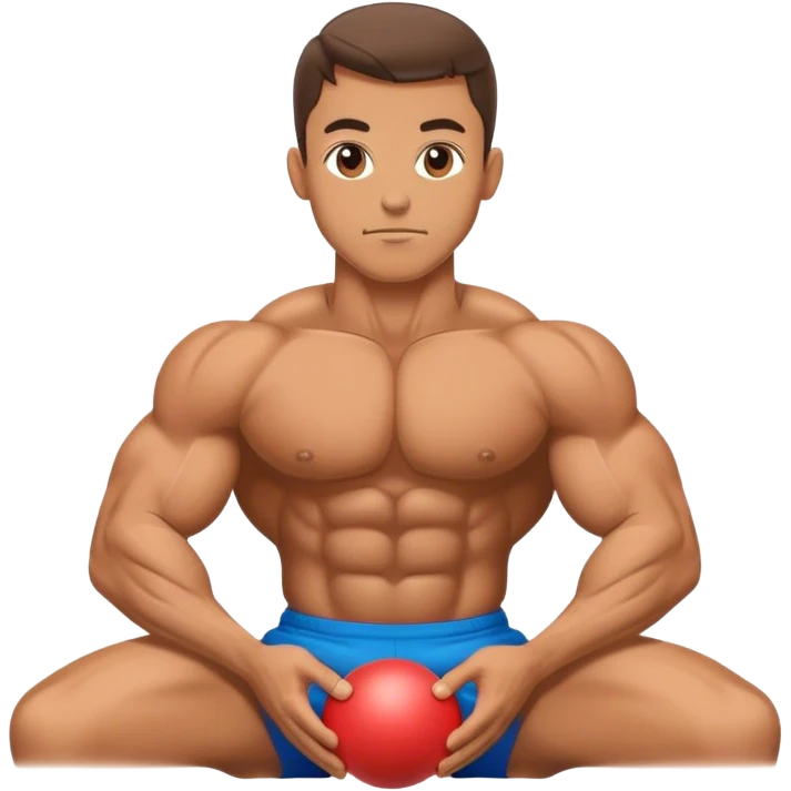 bodybuilder doing swiss-ball crunches emoji