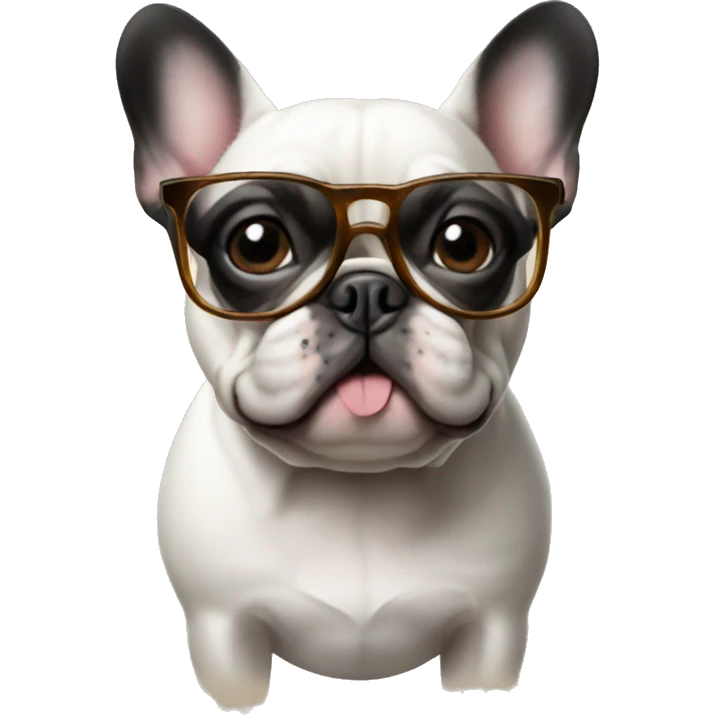 French bulldog with glasses emoji