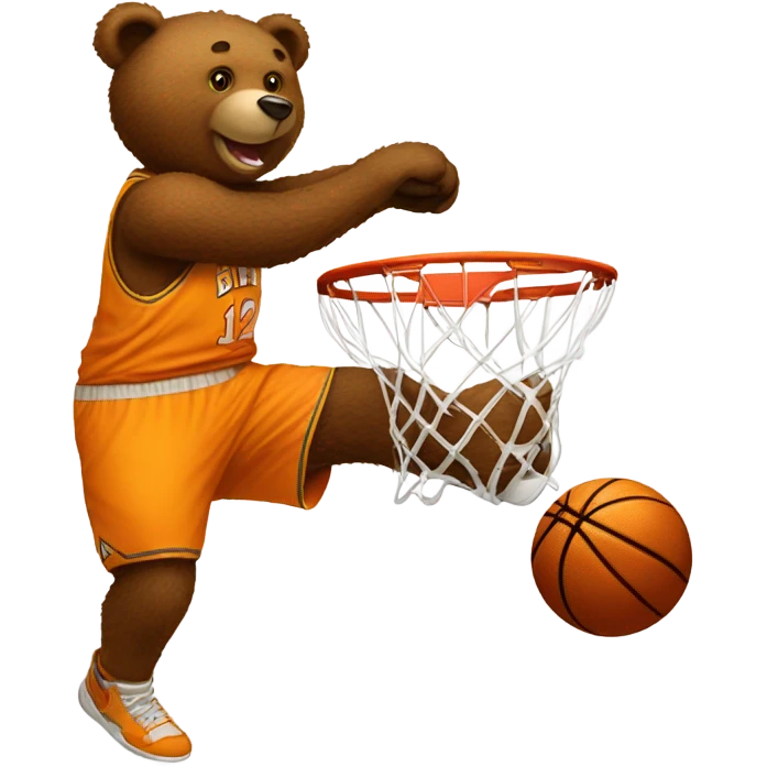 Bruin dunking a basketball emoji