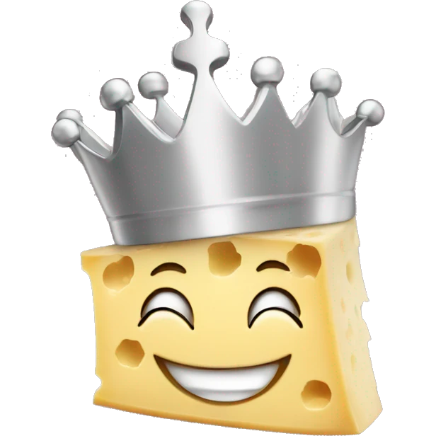 parmesan cheese is laughing with crown emoji