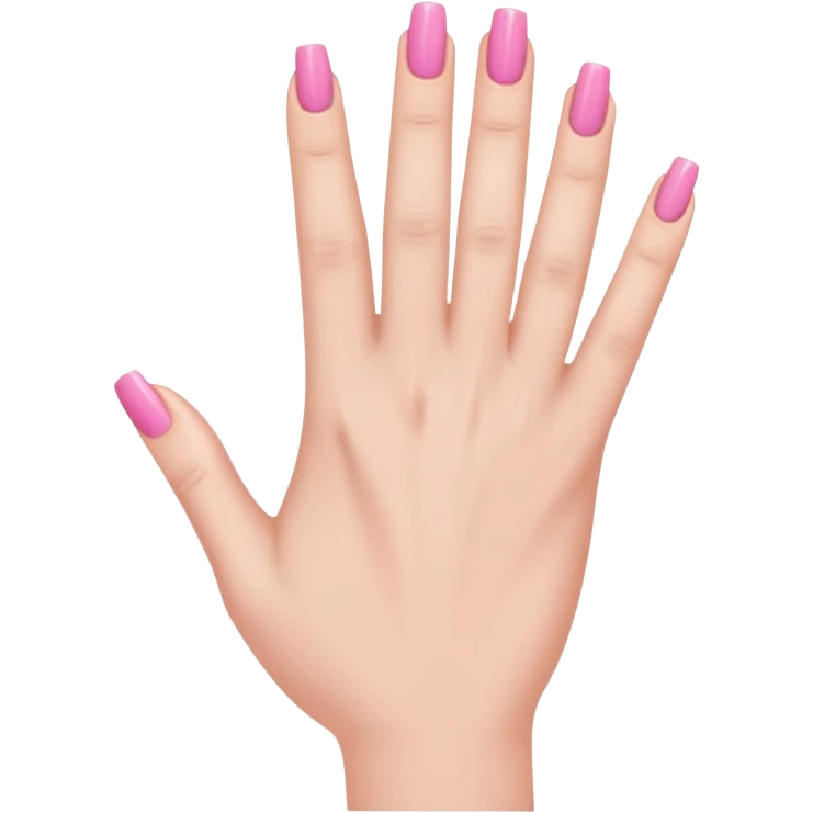 hand with pink nails done emoji