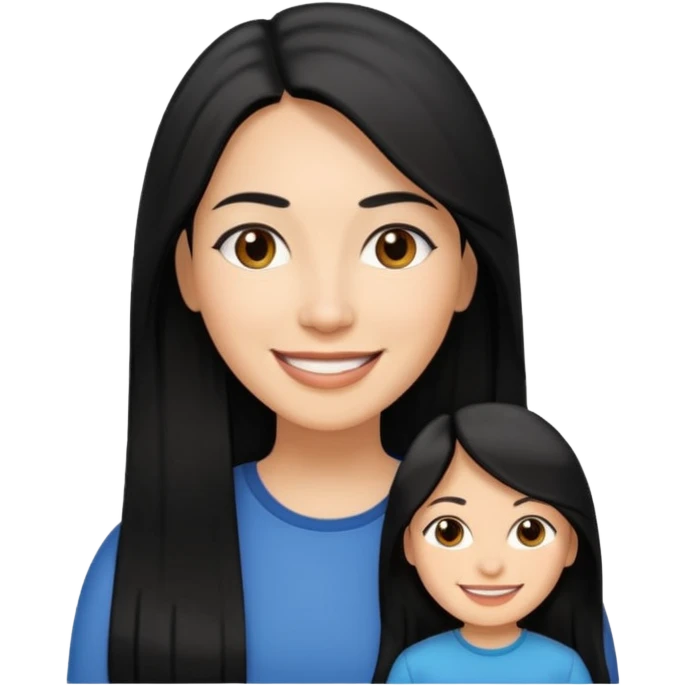 Hispanic mom with long straight hair emoji
