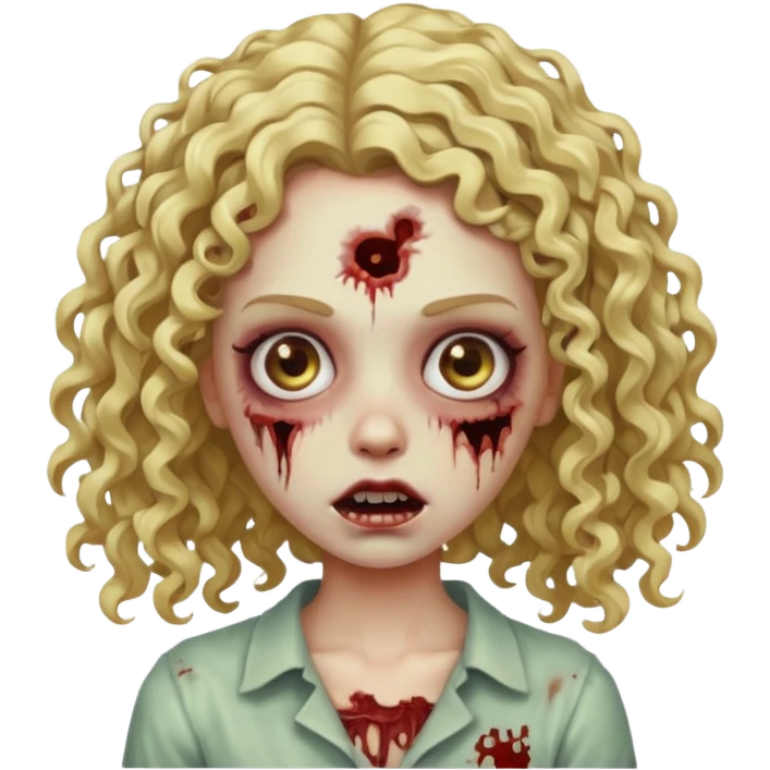 zombie girl curly blonde hair  emoji