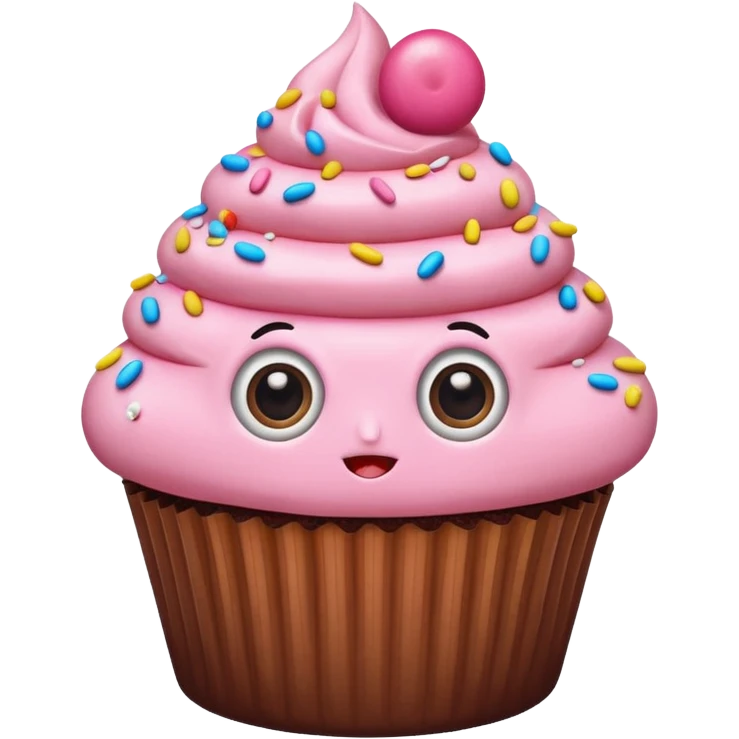 cupcake love cute with big toon eyes emoji
