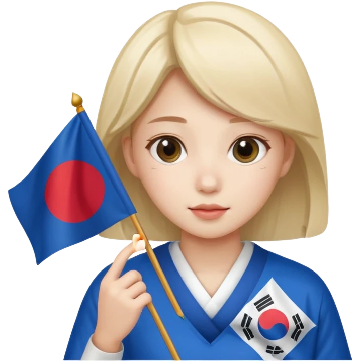 girl holding a korea flag emoji