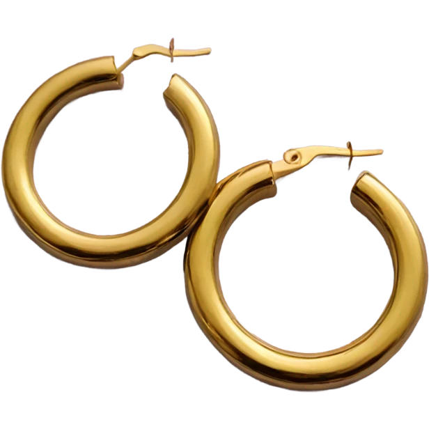 minimal gold hoop Earrings closeup emoji