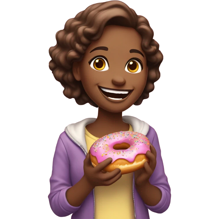 Girl Eating donuts emoji