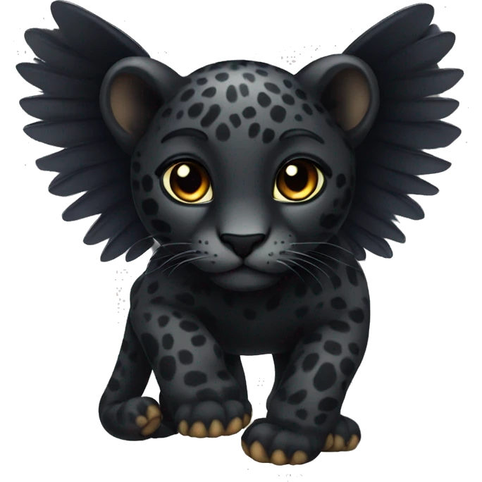 black leopard with wings emoji