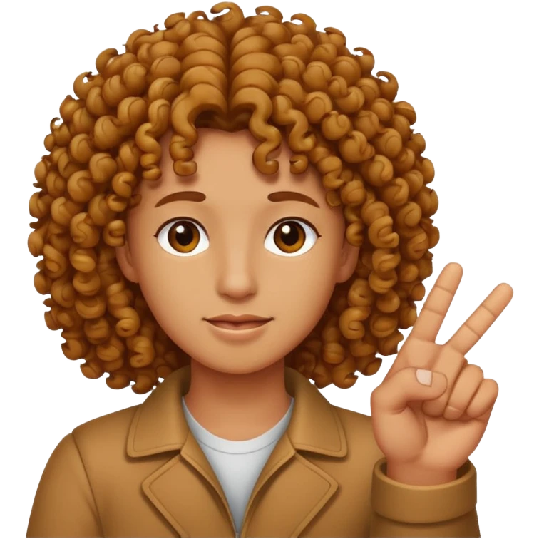 Curly hair middle finger  emoji