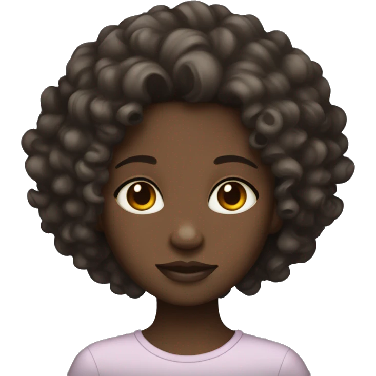 dark skin girl with curly hair and light skin with curly hair  emoji