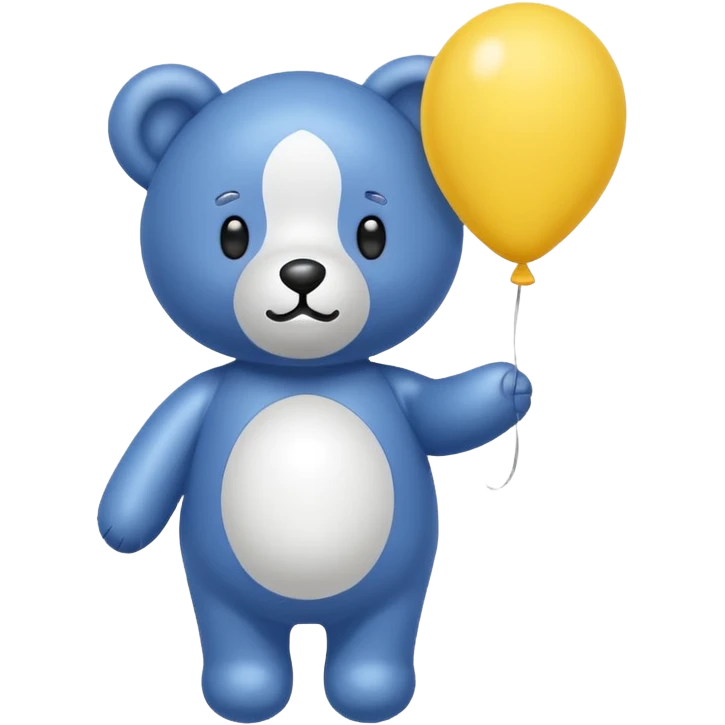 Niedliches gespenst in teddybärform mit einem luftballon in der hand emoji