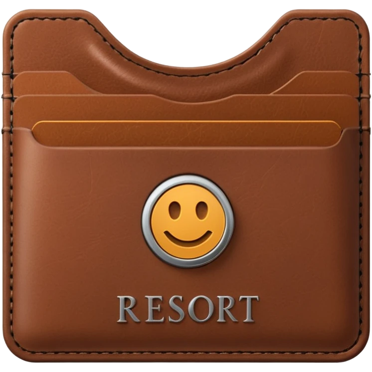 Resort Keycard & Holder: A sleek magnetic keycard paired with a leather card holder embossed with the resort logo.
 emoji