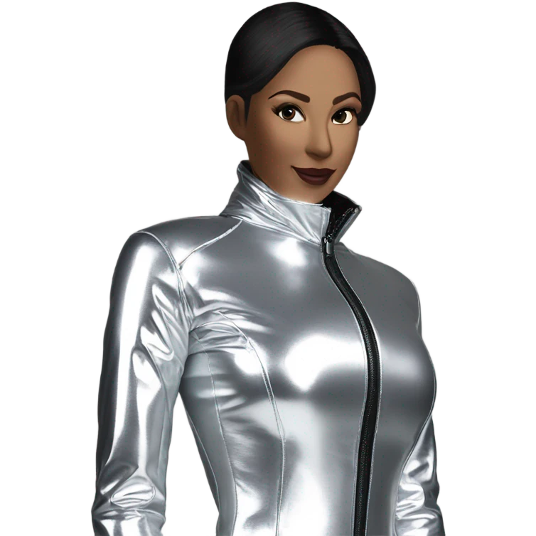 silver female latex jacket emoji