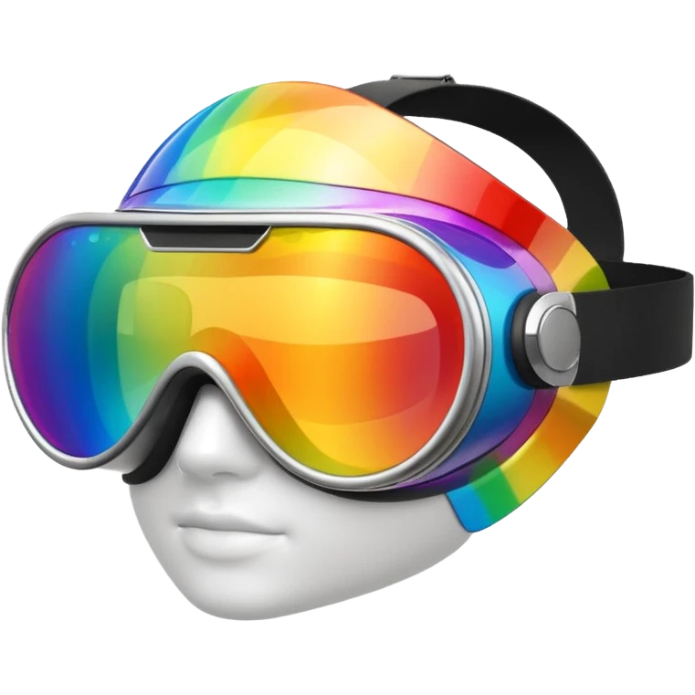 gold simulation rainbow visor goggles emoji