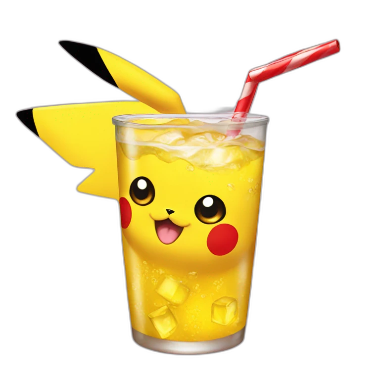Pikachu drink coca emoji