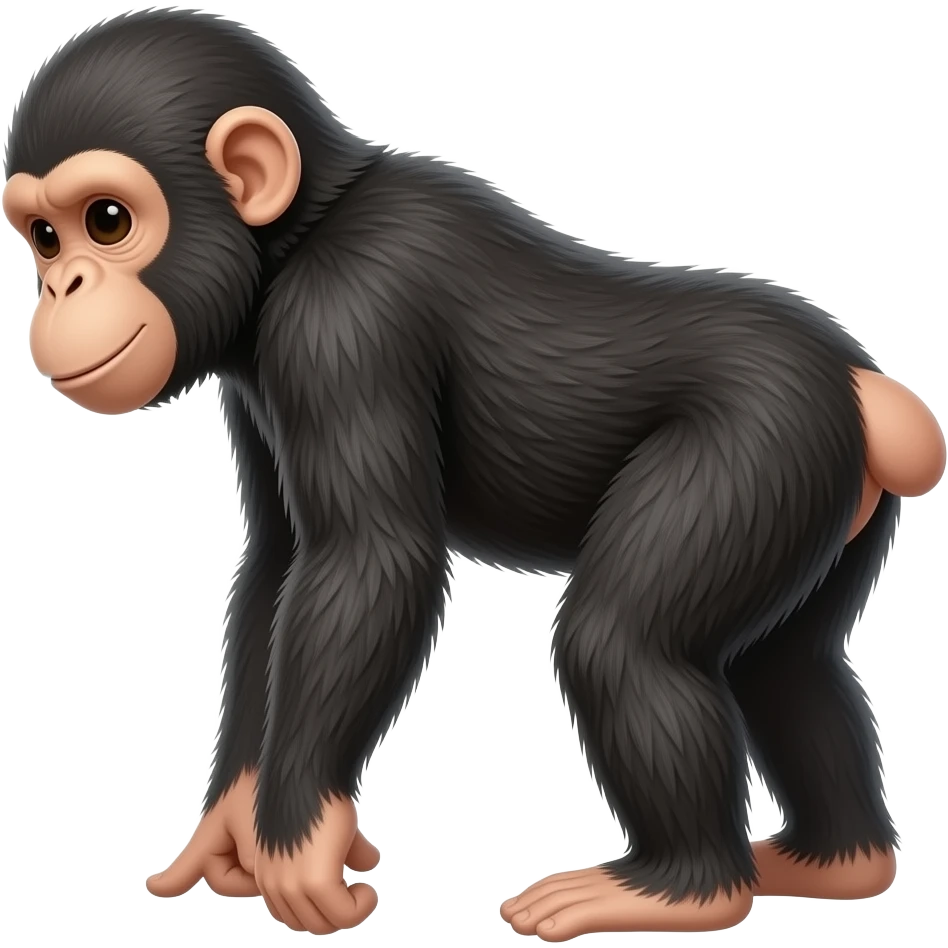 A chimp smelling his own butt emoji