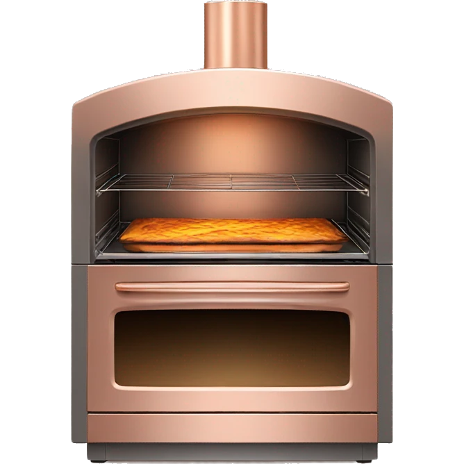Realistic side view of rose gold oven. emoji